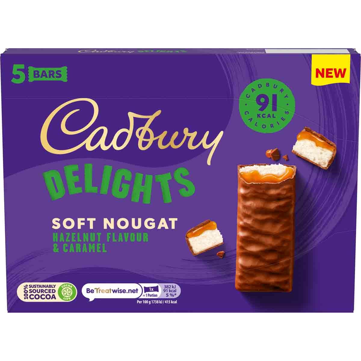 9 x Cadbury Delights Hazelnut & Caramel 5Pk - 110GM