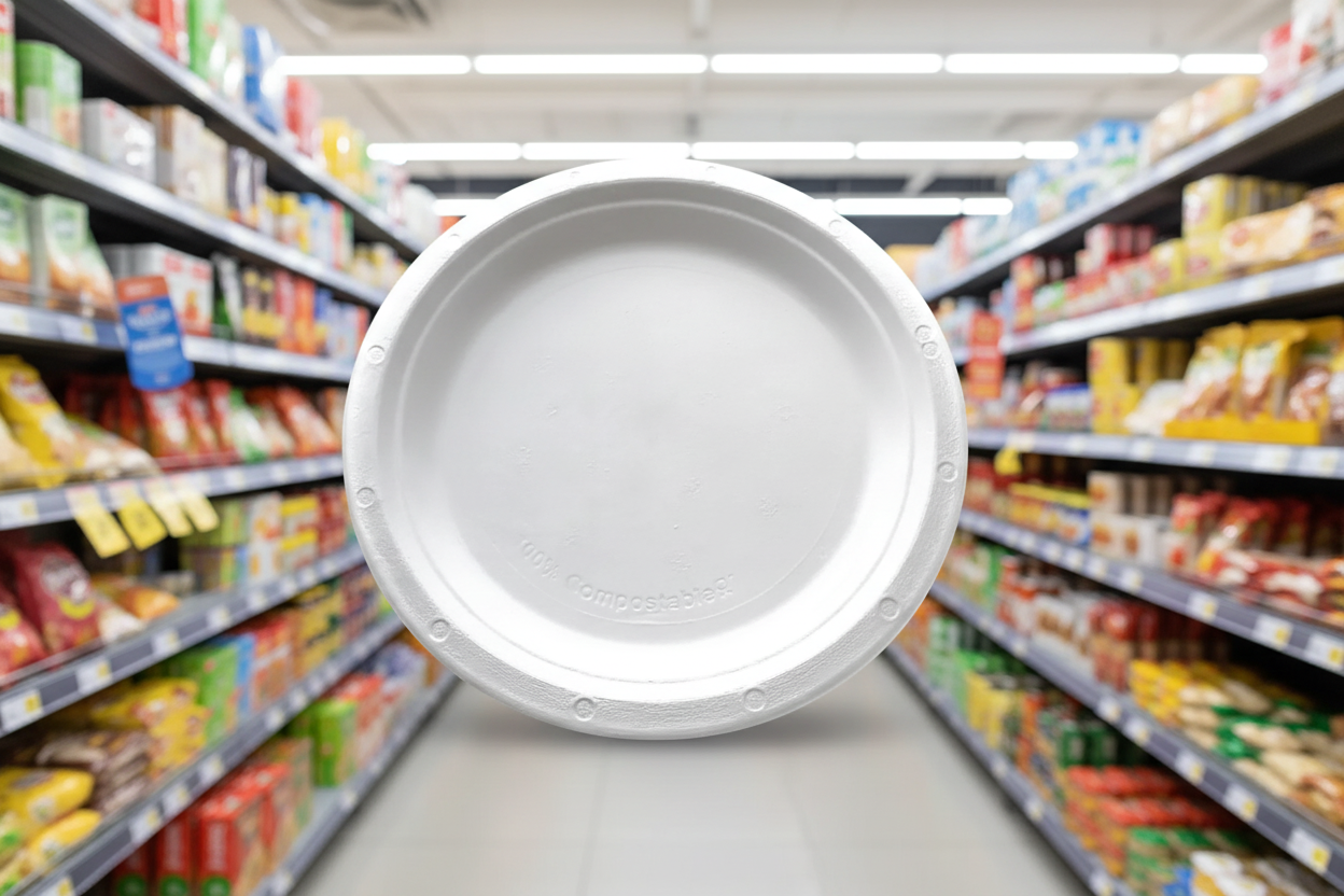 Bagasse Plate Round 8.75 Inch