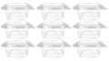 9 x Container Salad Square Hinged 750Ml