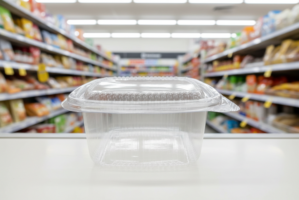 9 x Container Salad Square Hinged 750Ml