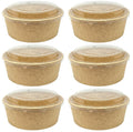 6 x Kraft Salad Bowl Container 44Oz