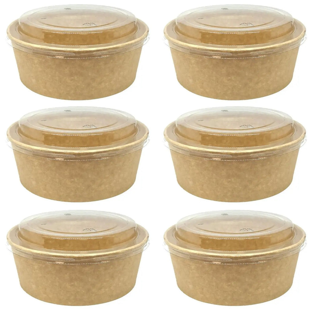 6 x Container Lid Pet For Squat Paper Bowl 50Pk X 6