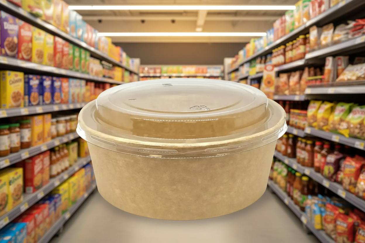 6 x Container Lid Pet For Squat Paper Bowl 50Pk X 6