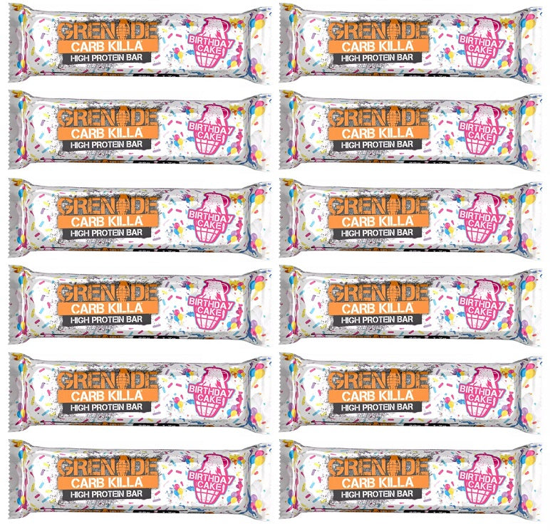 12 x Grenade Birthday Cake 60G