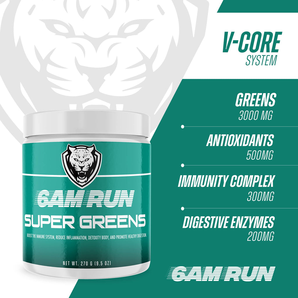 6AM Run Organic Plant-Based Super Greens Powder – Premium Superfood