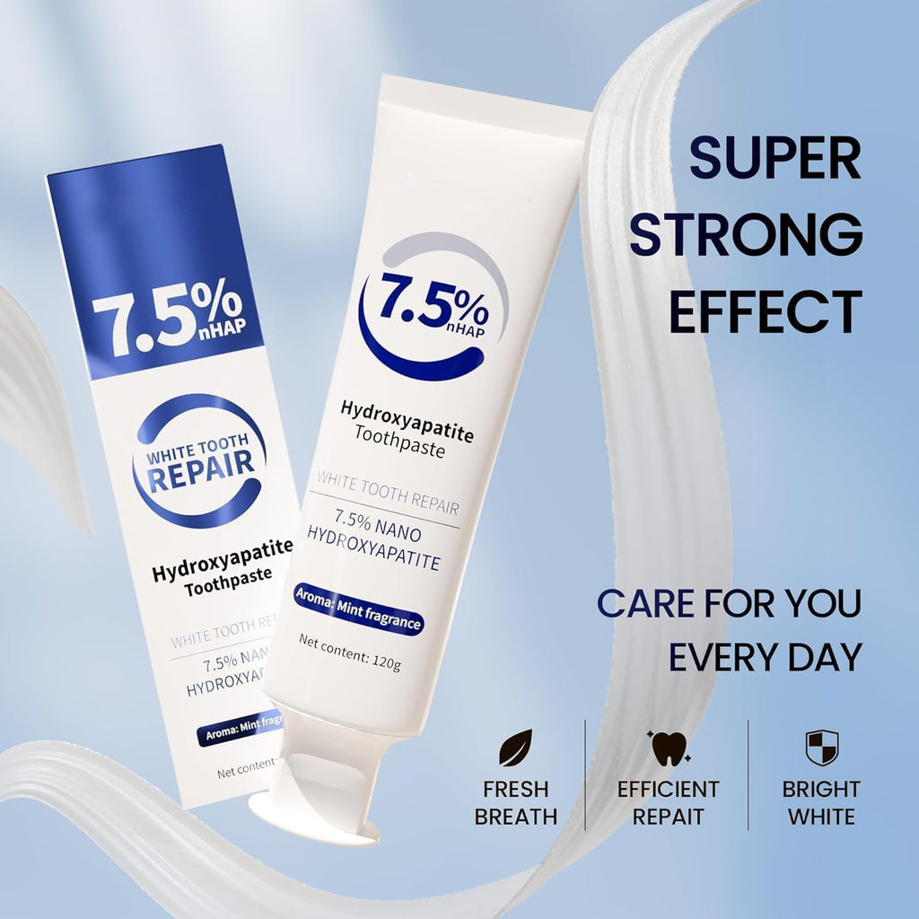 7.5% Hydroxyapatite Toothpaste 2 Pack – Fluoride-Free Enamel Protection & Fresh Breath