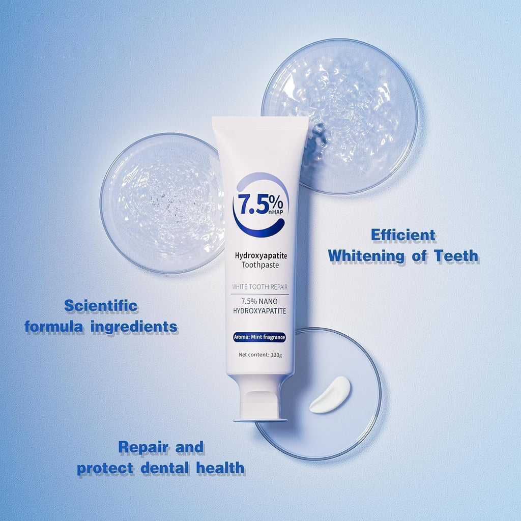 7.5% Hydroxyapatite Toothpaste 2 Pack – Fluoride-Free Enamel Protection & Fresh Breath