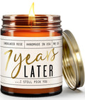 7 Year Anniversary Gift for Her – 7 Years Later Soy Candle, Sandalwood Rose, USA Made