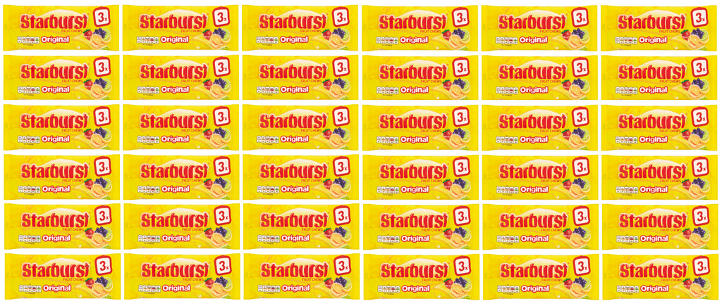 36 x Starburst Original Fruit Chews Multipack 3X45G