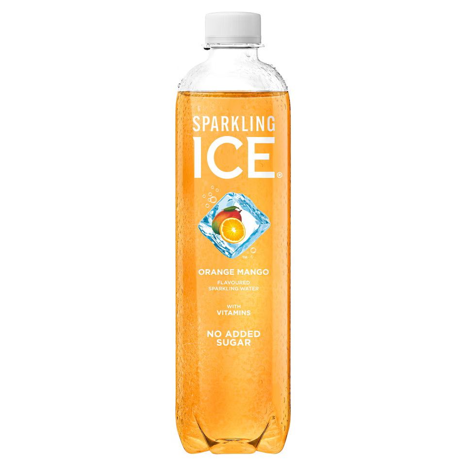 12 x Sparkling Ice Orange Mango Flavoured Sparkling Water 500Ml