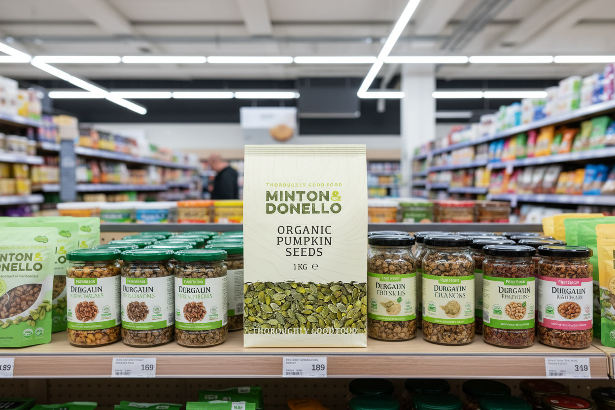 6 x Minton & Donello Organic Pumpkin Seeds - 1000g