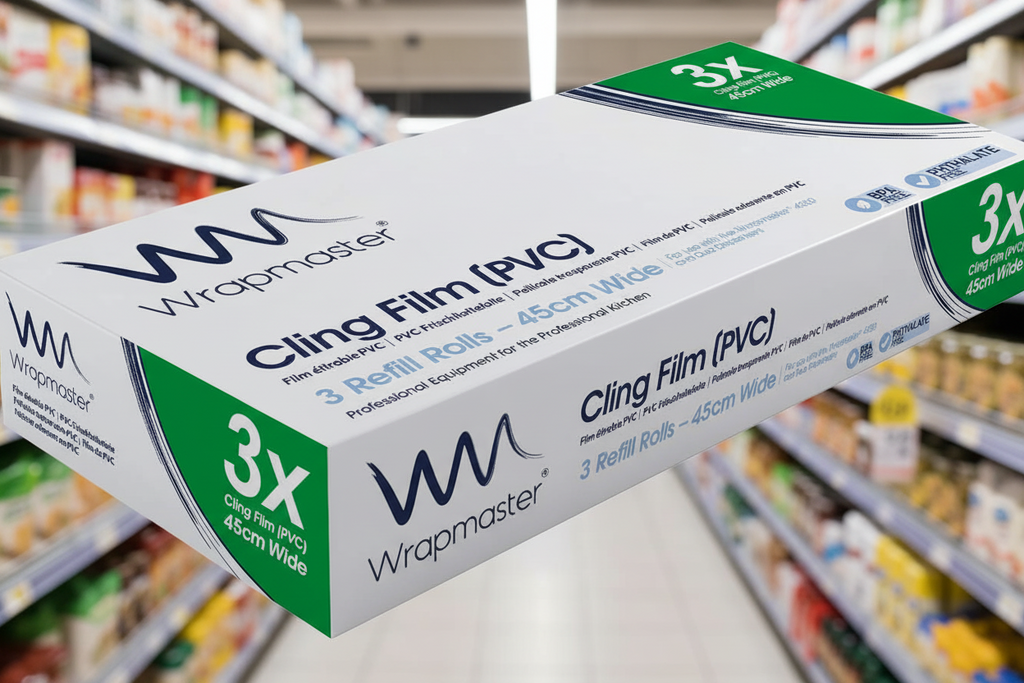 3 x Wrapmaster 4500 Cling Film Refills 45Cm X 300M