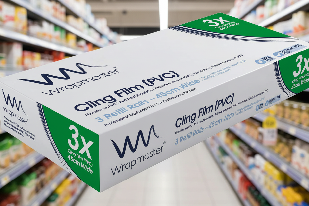 3 x Wrapmaster 4500 Cling Film Refills 45Cm X 300M