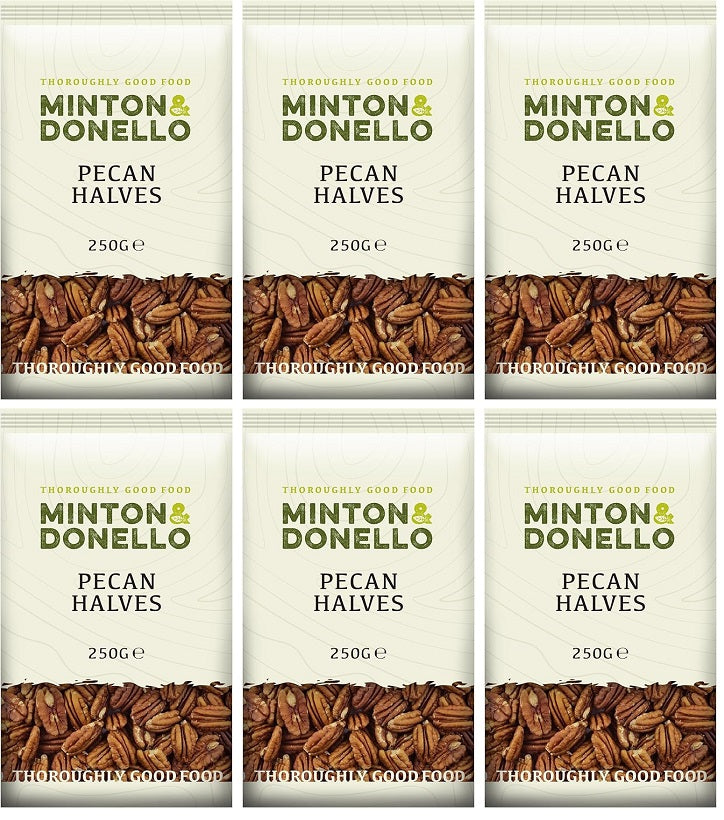 6 x Minton & Donello Pecan Halves - 250g