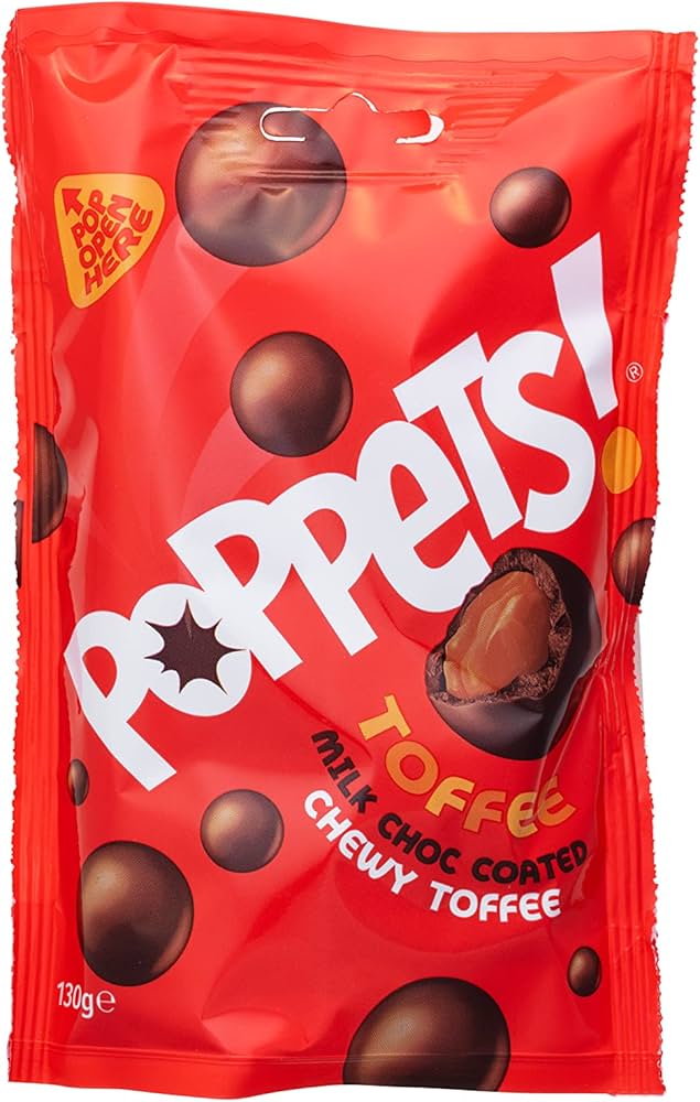 9 x Poppets Toffee Pouch 100GM