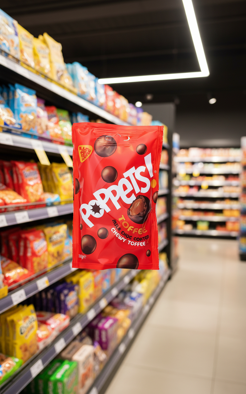9 x Poppets Toffee Pouch 100GM
