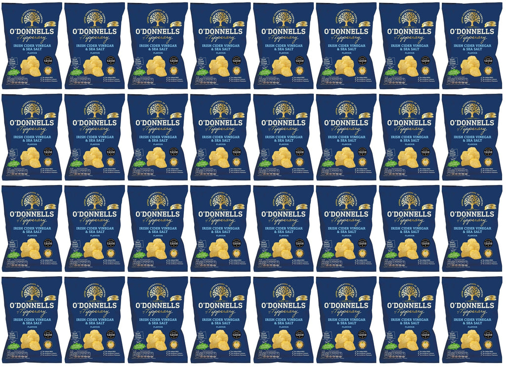32 x Odonnells Of Tipperary Crisps Salt & Irish Cider Vinegar 44G