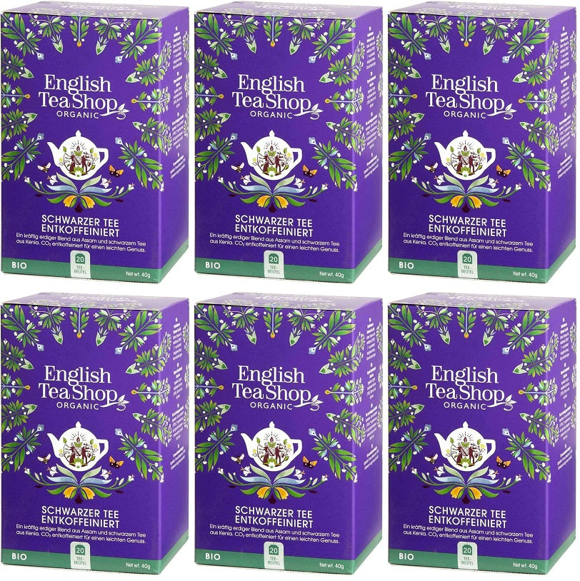 6 x English Tea Shop Decaffeinated Black Tea - 20Bags