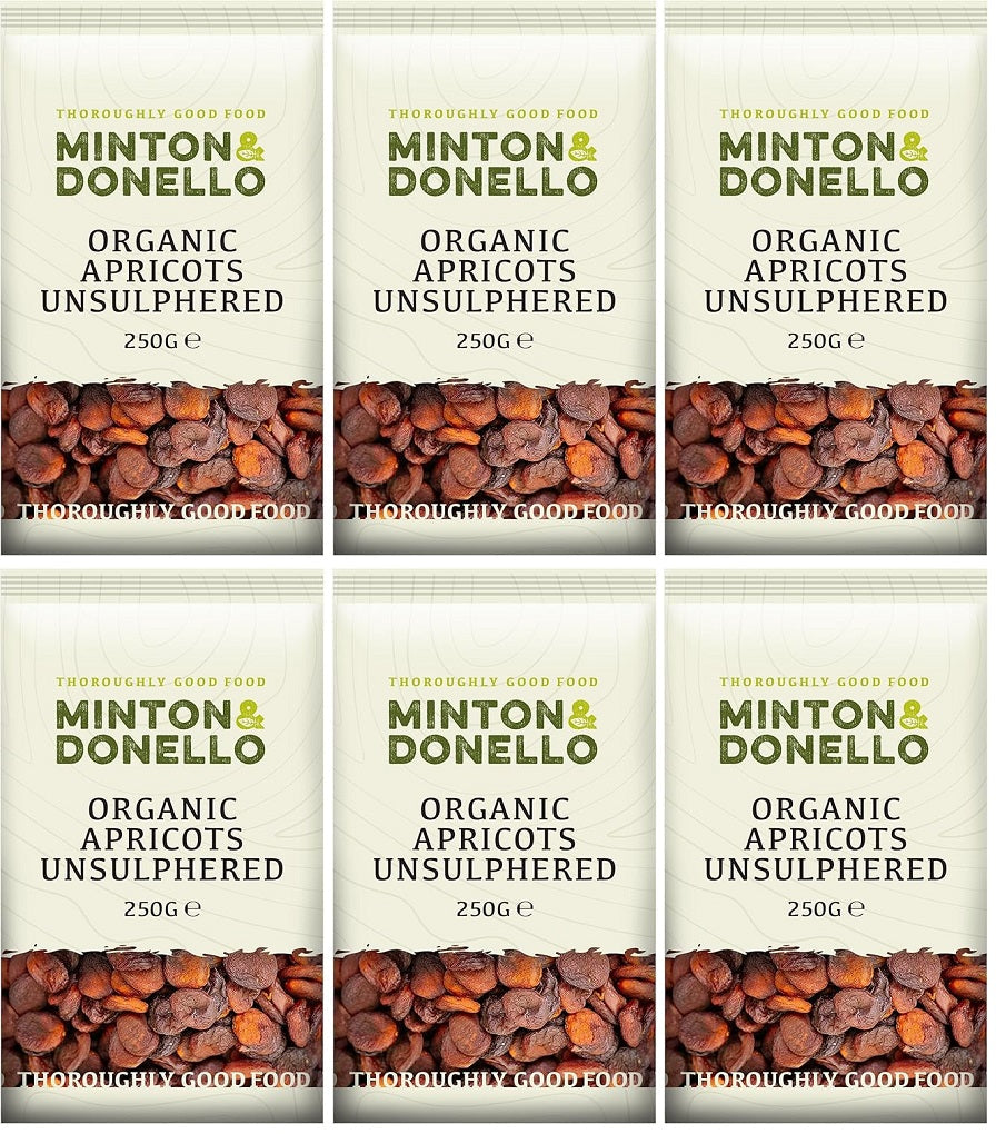 6 x Minton & Donello Apricots Unsulphured - 250g