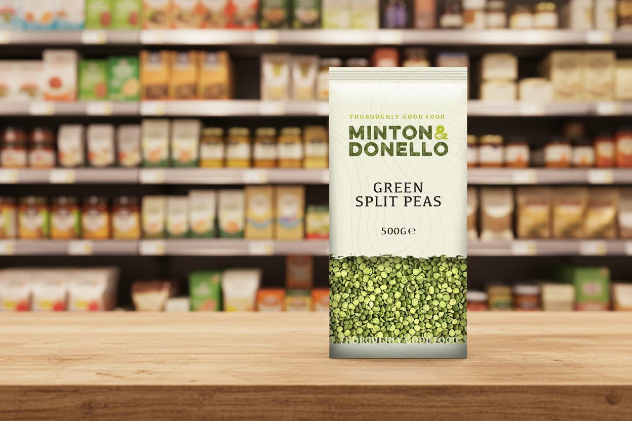 6 x Minton & Donello Organic Green Split Peas - 500g