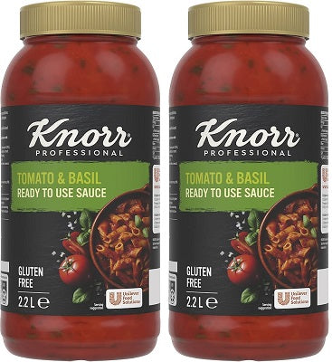 2 x Knorr Professional Tomato & Basil Ready To Use Sauce 2.2L