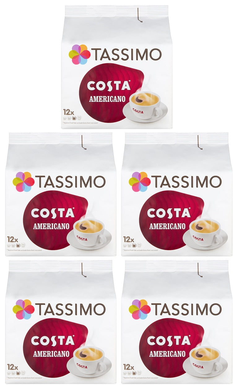 5 x Tassimo Costa Americano 12 X 19G (108G)