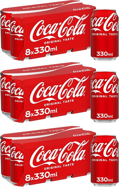 3 x Coca-Cola Classic Can 8 Pack 8X330Ml