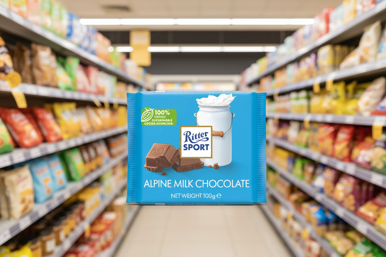 12 x Ritter Sport Alpine Milk Chocolate - 100G