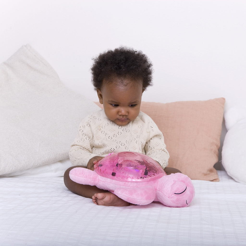 Cloud B Tranquil Turtle Rechargeable Projector Nightlight with White Noise Soothing Sounds - Pink