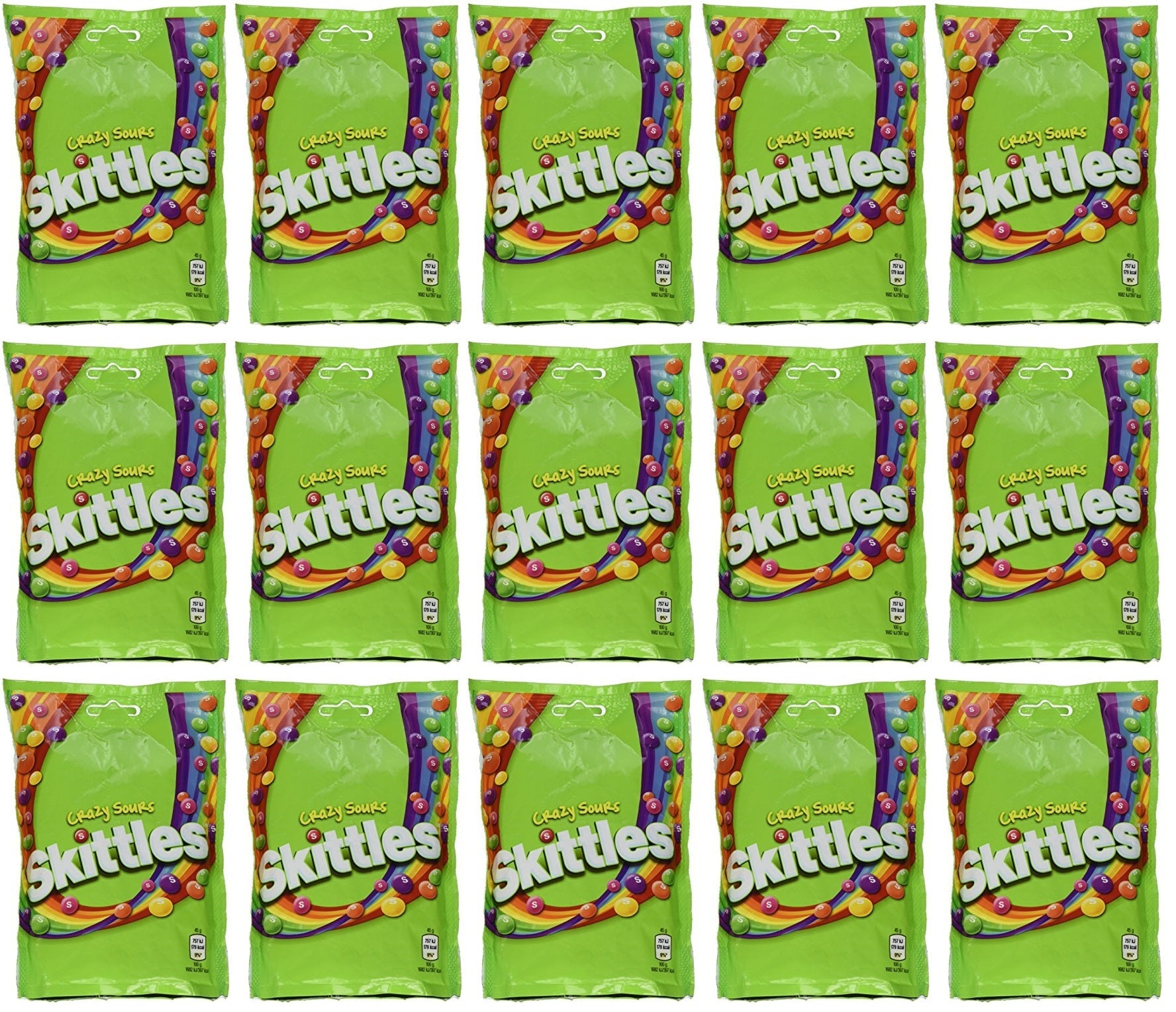 15 x Skittles Crazy Sours 136G