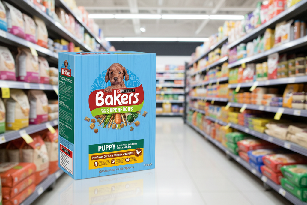5 X Purina Bakers Puppy Chicken Rice & Veg & Wholgrain 1.1Kg