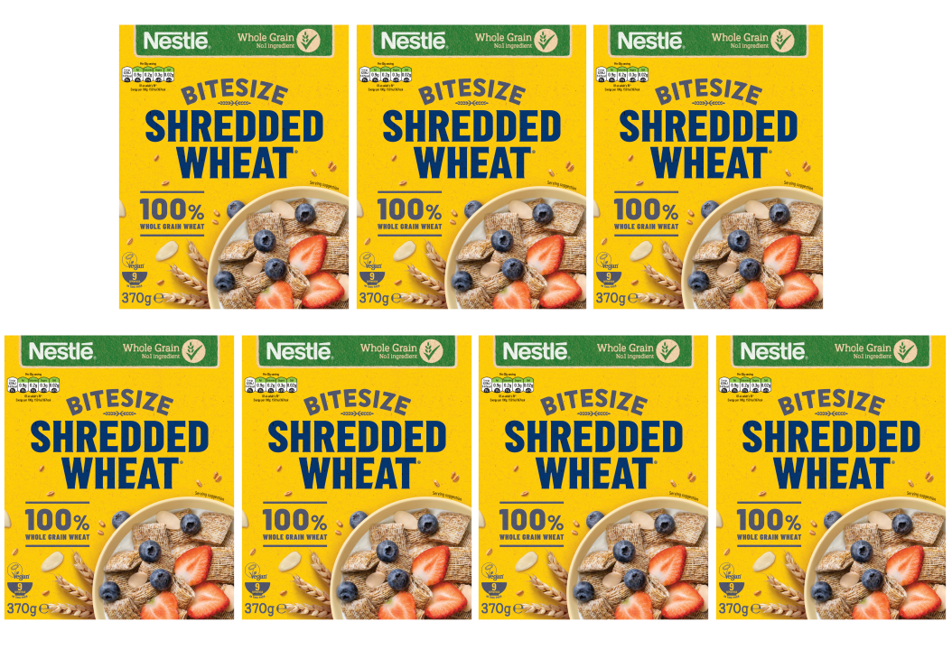 7 x Nestle Shredded Wheat Bitesize 370Gm