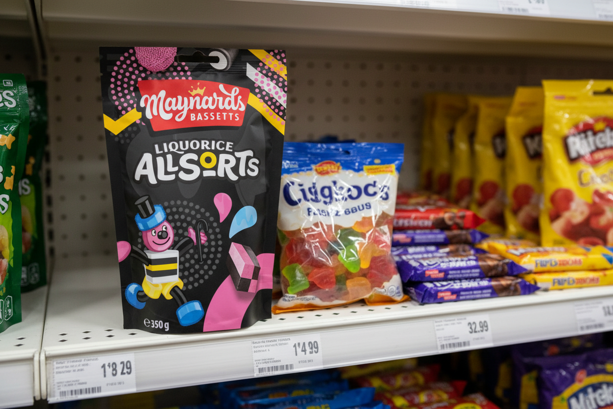 6 x Maynards Bassetts Liquorice Allsorts Sweets Carton - 300GM
