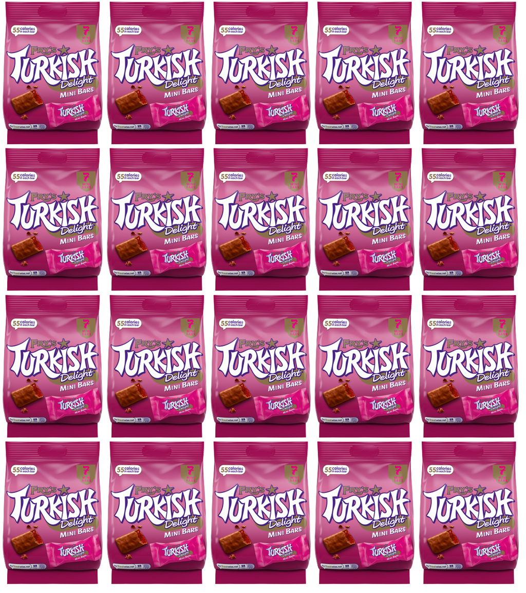 20 x Frys Turkish Delights Mini Bars Pouch 105Gm