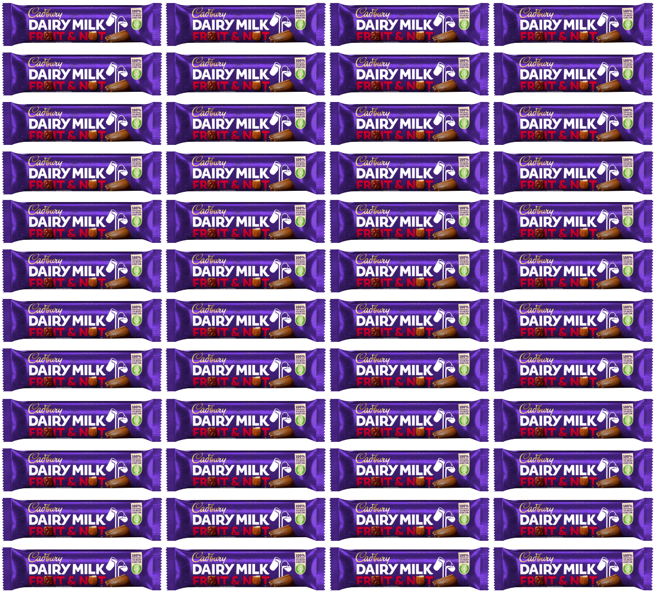 48 x Cadbury Fruit & Nut Std 49Gm
