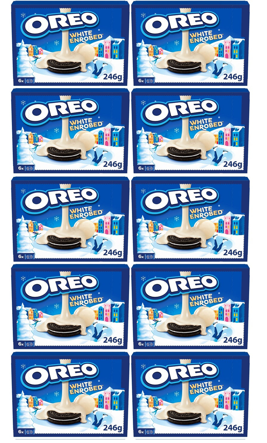 10 X 6 packs Oreo White Chocolate Snowy Covered 246GM