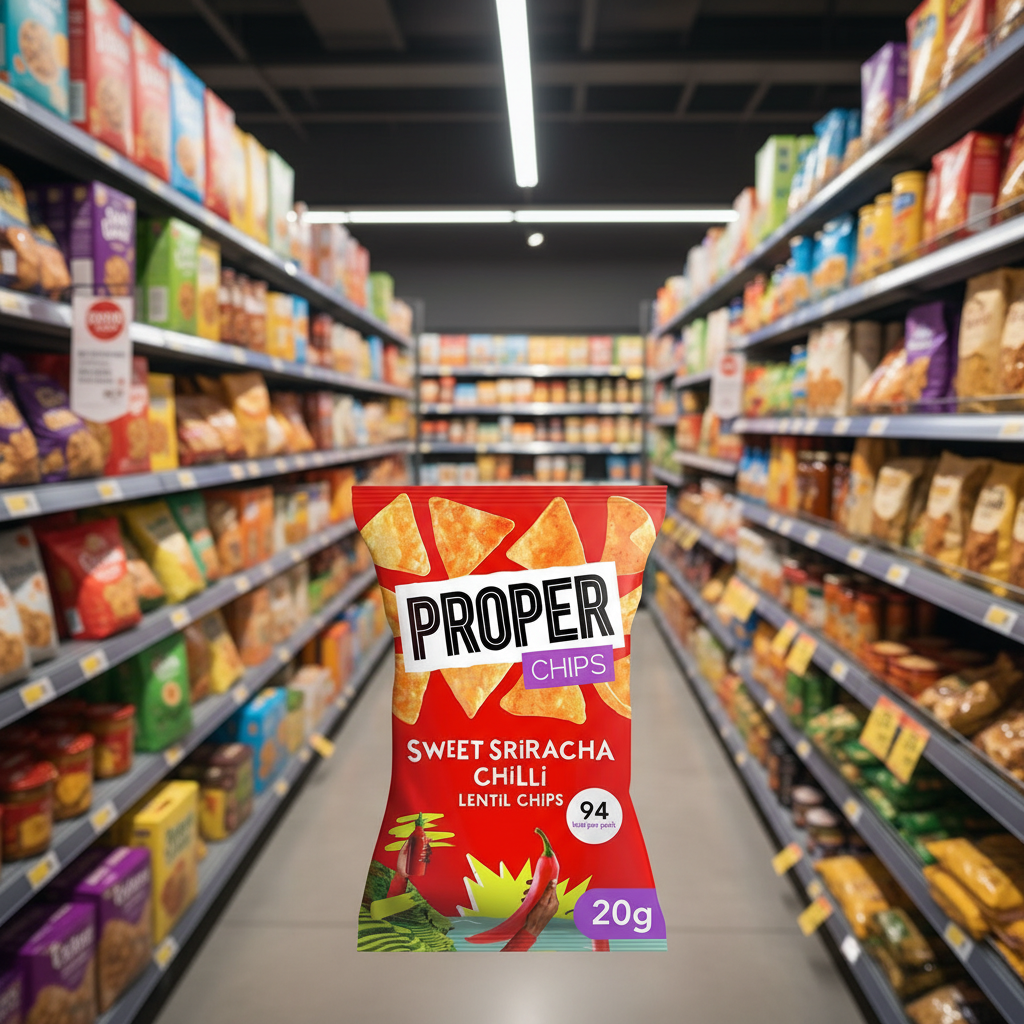 24 x Properchips Sweet Sriracha Chilli Lentil Chips 20G