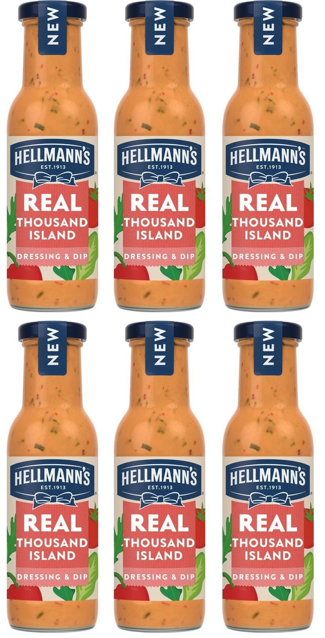 6 x Hellmann's  Salad Dressing & Dip Real Thousand Island 250 Ml
