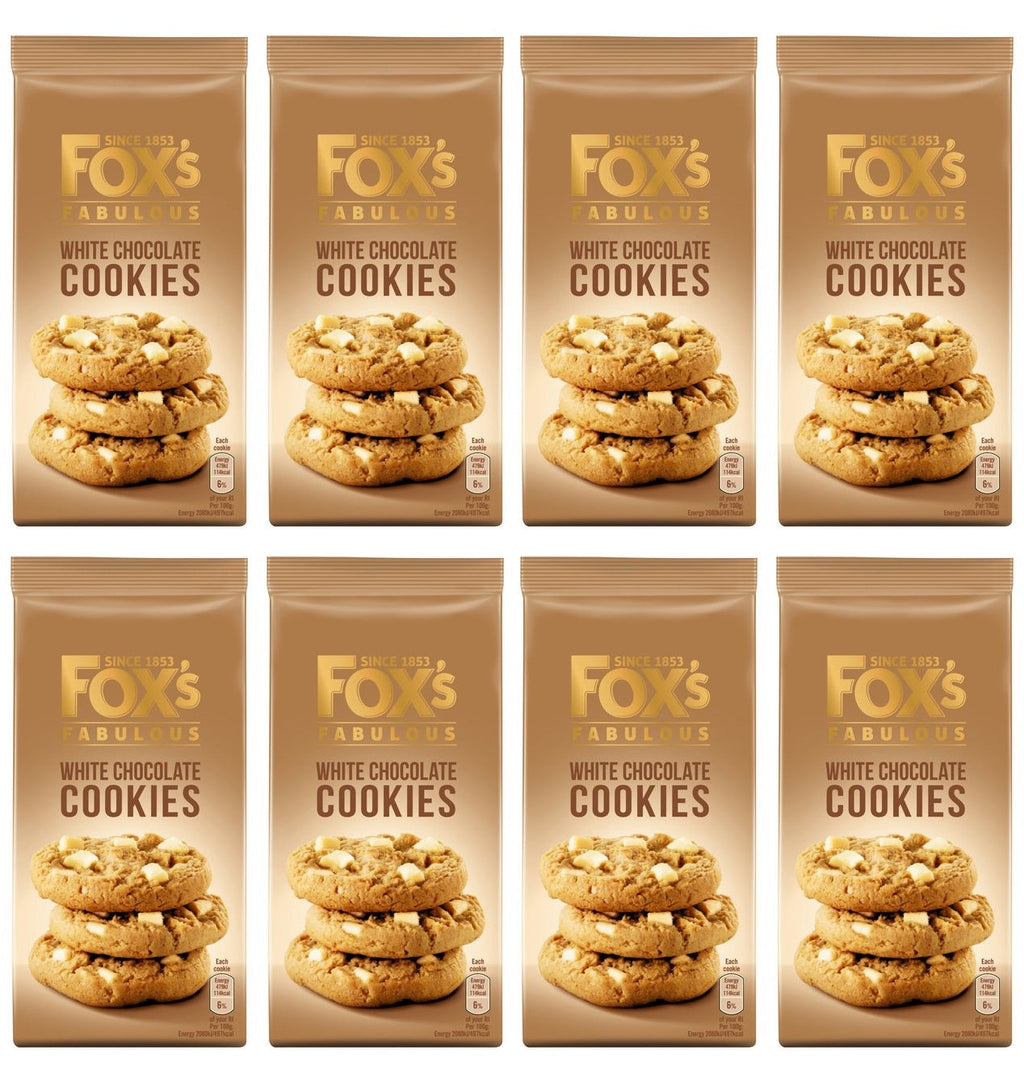 8 x Fox's Fabulous White Chocolate Cookies 180G