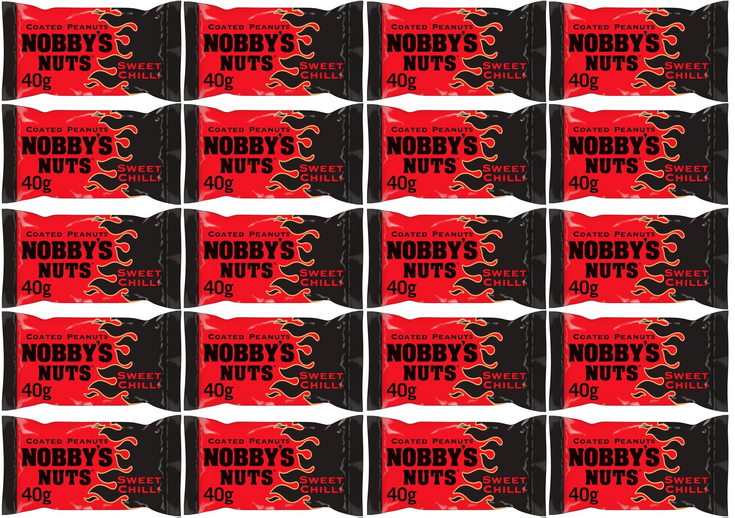 20 x Nobby's Nuts Sweet Chilli Flavour Coated Peanuts 40G