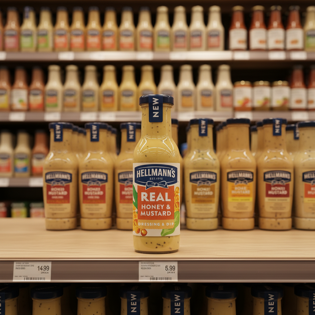 6 x Hellmann's  Salad Dressing & Dip Real Honey & Mustard 250 Ml