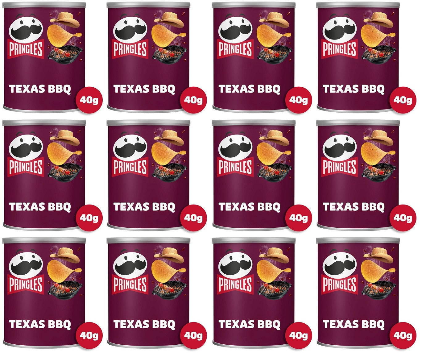 12 x Pringles Texas Bbq Sauce 40G