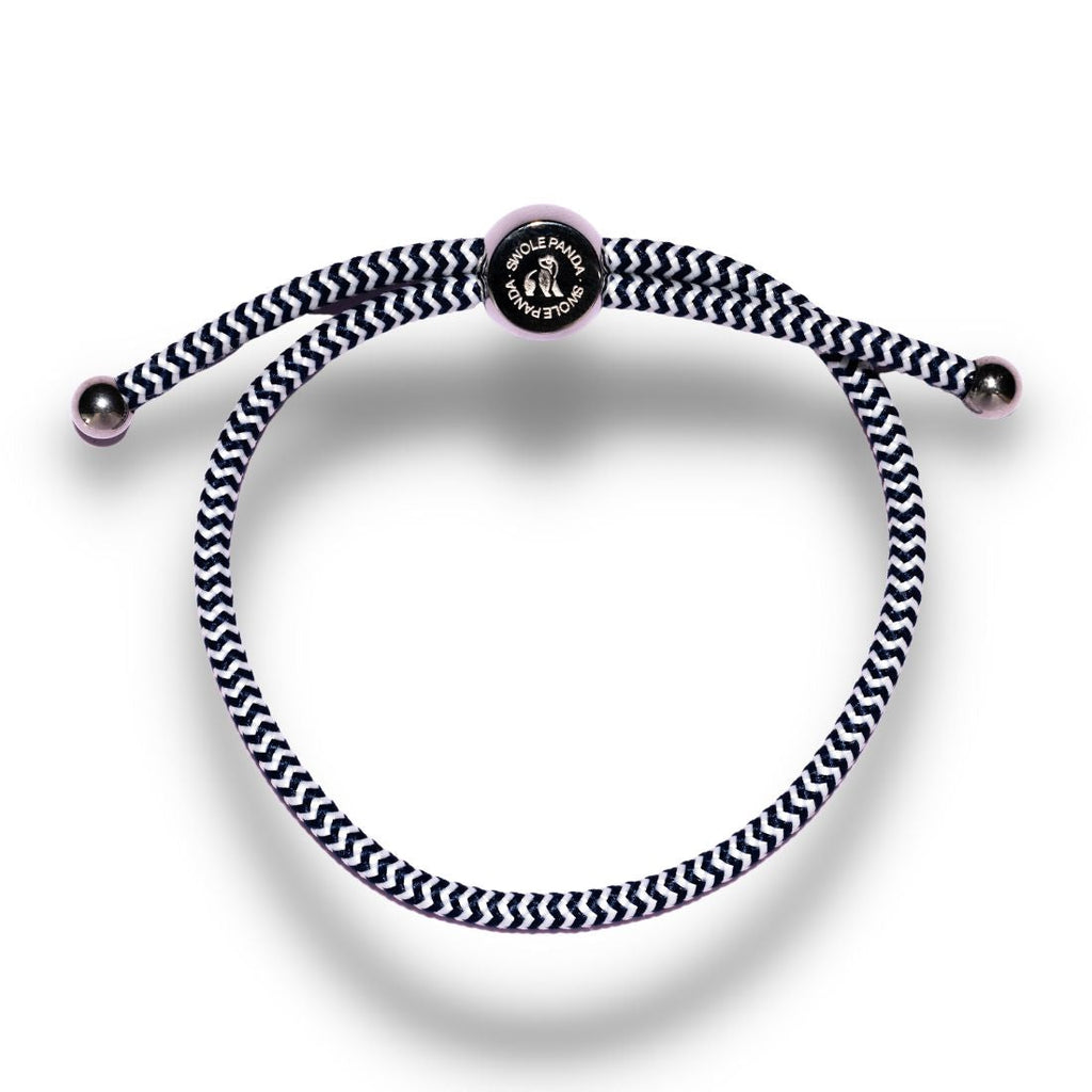 Rope Bracelet - Blue & White Zigzag