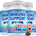 NEW AGE 8 in 1 Immune Support Booster – Vitamin D 5000 IU, Vitamin C 1000 mg, Zinc 50 mg, Elderberry & Echinacea – 180 Capsules (Pack of 3)