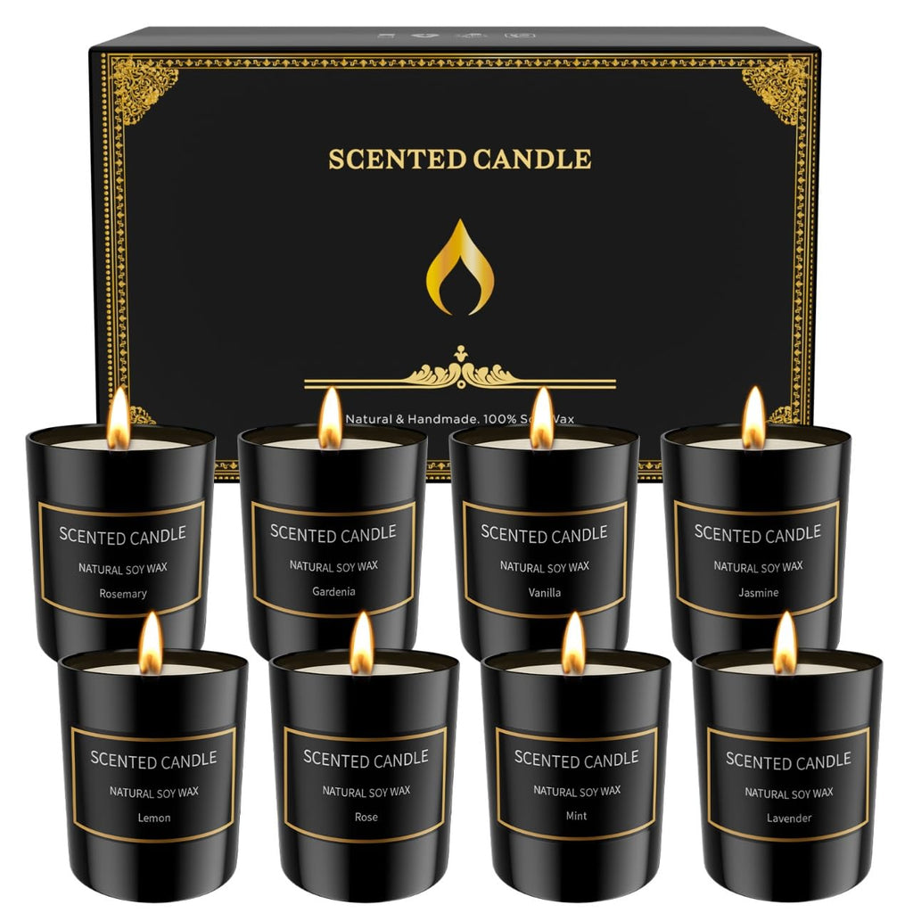 8 Pack Scented Candles Set for Men - Aromatherapy Soy Candles Gift Set