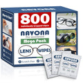 800 Count Lens Wipes for Eyeglasses – Pre-Moistened, Individually Wrapped – Scratch-Free, Streak-Free Cleaning Wipes (Bulk Pack)
