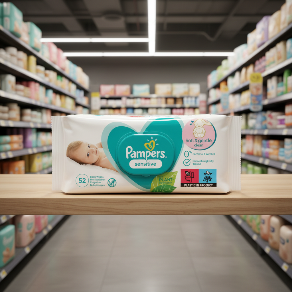 12 x Pampers Sensitive Wipes 52 Pack