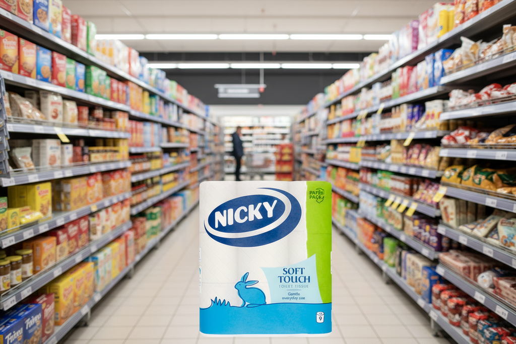 5 x Nicky Soft Touch White 9 Roll