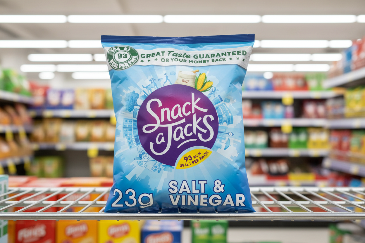 24 x Snack A Jacks Salt & Vinegar Rice Cakes Crisps 23G