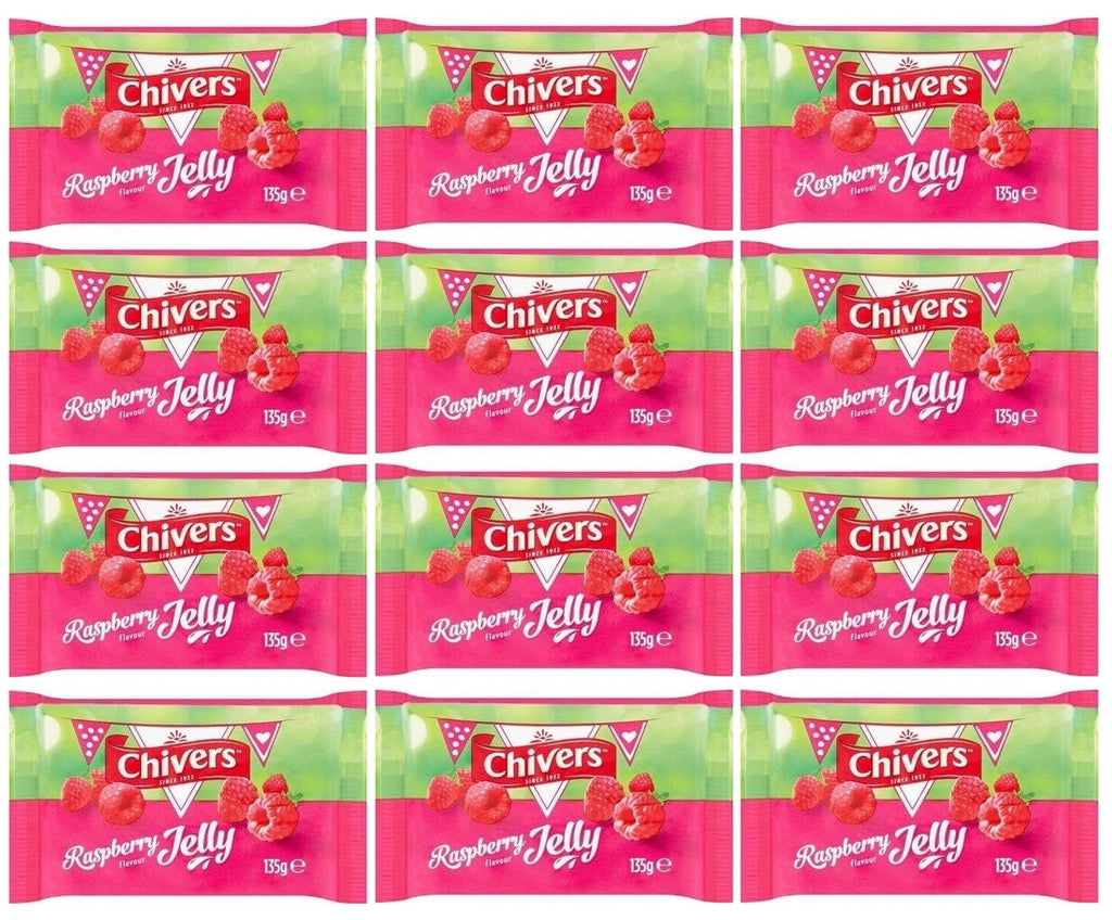 12 x Chivers Raspberry Flavour Jelly 135G